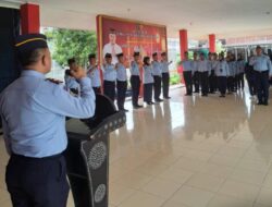 Jaga Komitmen Pegawai, Kalapas Warungkiara Sukabumi Pimpin Apel Deklarasi Zero Halinar