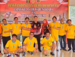 Lapas Warungkiara dan PWI Kabupaten Sukabumi Bangun Sinergitas dengan Olahraga Bersama