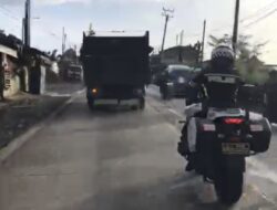 Aksi Polantas Sukabumi Kota Kejar Truk Ugal-ugalan