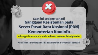 Server PDN Gangguan, Imigrasi Tetap Layani Perlintasan dan Permohonan Paspor