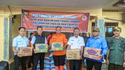 Aksi Solidaritas Kemanusiaan, PWI Peduli Bersama Mitra Kerja Serahkan Bantuan untuk Korban Banjir Cisolok