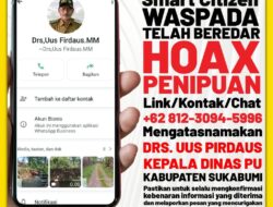 Waspada ! Ada Akun WhatsApp Mengatasnamakan Kedis PU Kabupaten Sukabumi Drs. Uus Pirdaus MM, Itu Hoaks