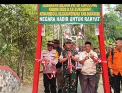 Pulihkan Akses Warga, Dandim 0622/KS Resmikan Jembatan Merah Putih Cihujung